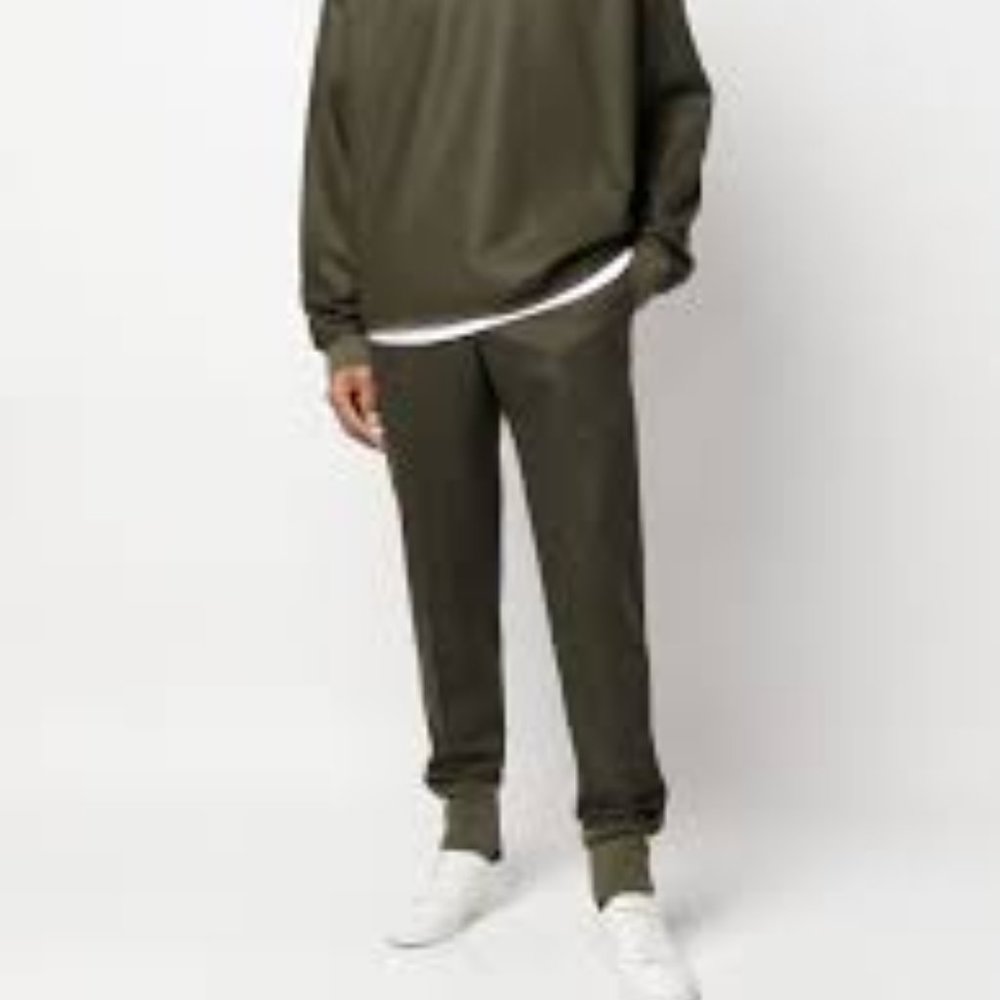 Jil Sander jogger wool trousers  olive with button fly Made in  Italy size Small